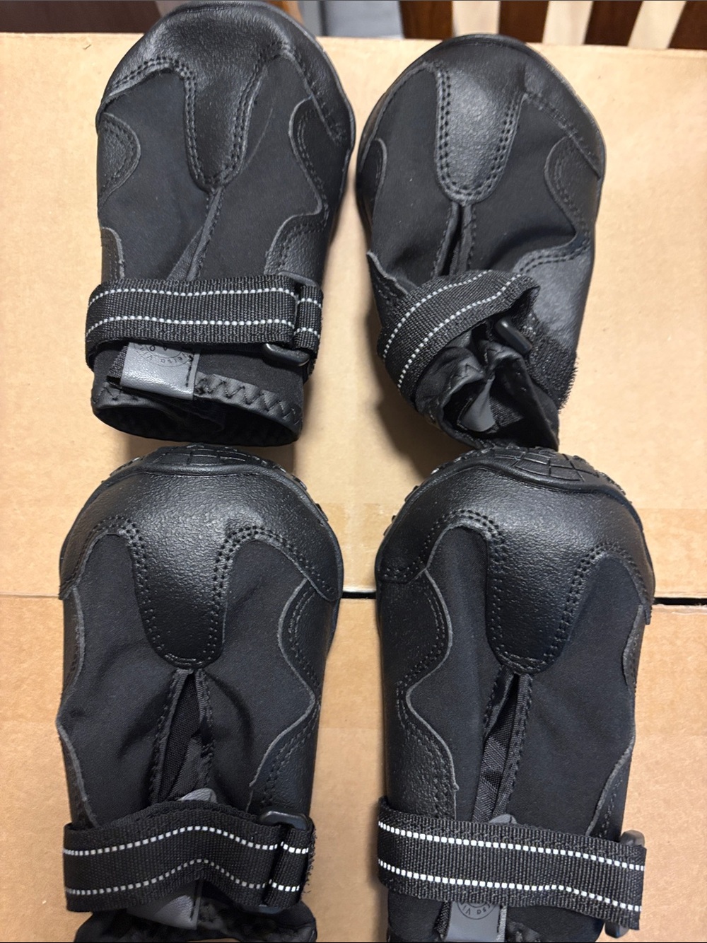 Black Waterproof Dog Boots - Set of 4